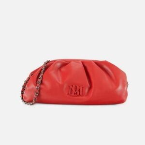NWT $129 Badgley Mischka Vegan Leather Clutch Shoulderbag Purse